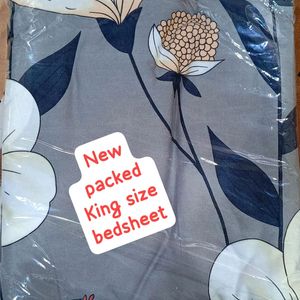 King Size Cotton Bedsheet With 2 Pillow Covers