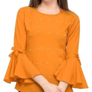 Yellow Short Tops With Moti. Of XXL SIZE