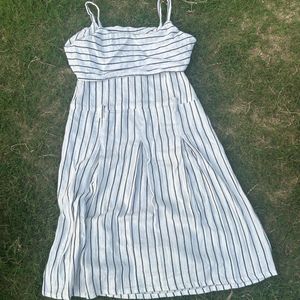 Black And White Cute Stripes Dress .