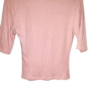 Peach Colour Fitted Casual Top