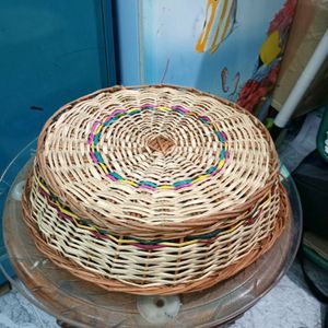 Bamboo Wooden Fruit Vegetables Basket Round Shape