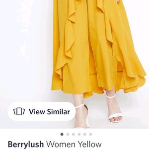 Berrylush Mustard Yellow Flared skirt