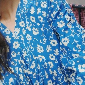 Blue Printed Frock