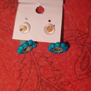 Blue Jhumka And Ring