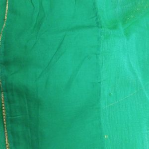 Women Embroidered Green Saree