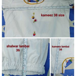 Pompom Less Suit Shalwar  Free Size