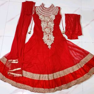 A Red Ethnic Gown