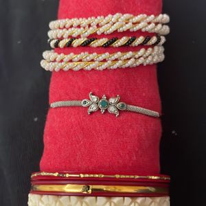 Pearls Bangles, Stone Bracelet