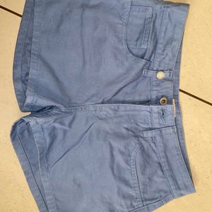 Blue Cotton Shorts