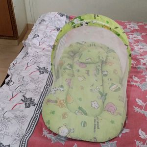 Baby Bed With Mosquito Net And Pillow