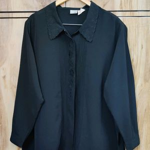 Black Embroidery Work Shirt Size-58