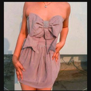 Nude Bow Dress