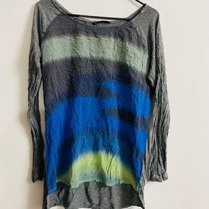 Women Vintage Beaded Colourblock Top