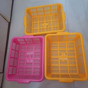 Colorful Baskets For Storage- Set Of 3