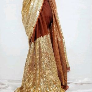 Party Wear Embellished Lux Saree