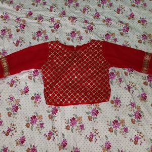 Elegant Red Party Dress for Kids (5-6 Years)