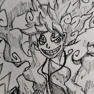 Luffy -black And White Pen Art