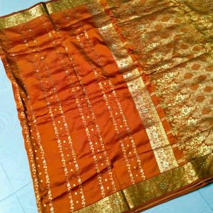 Orange Colour Pure Kanchipattu Saree