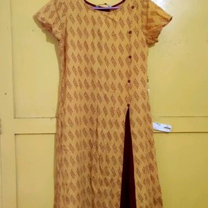 Mustard Yellow Beautiful Kurti On Offer