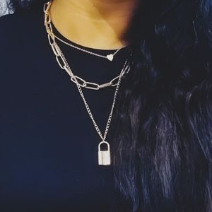 Bold Chain Lock Necklace