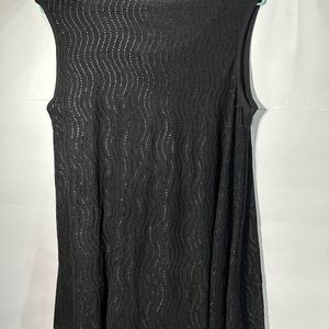 Sleeveless Black Top For Girls