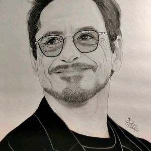 (Iron Man) - Robert Downey Jr. Pencil Sketch