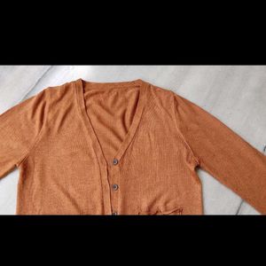 Rust Brown Short Cardigan