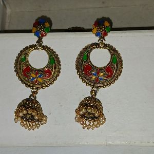 Multicolor  Metal Earring (Jhumki Style)