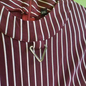 Maroon Striped Top