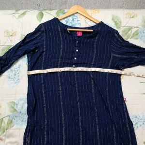 Shimmer Navy Blue Kurta (XXL)