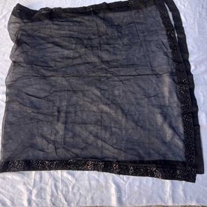 Black Sequence Velvet Lehenga With Dupatta