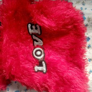 Red Furry Sling Bag