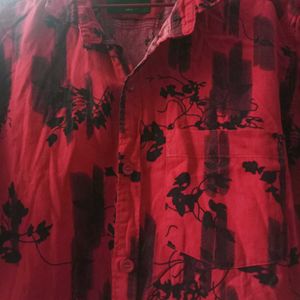 Shirt  38* Size Red Colour and Black Design