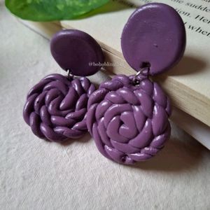 Purple Twisted Earrings