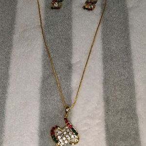 Beautiful AD Necklace With Earrings