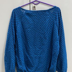 Blue Self Design Top