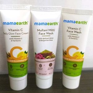 Mamaearth Face Wash & Daily Glow Cream Pack Of 3