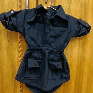 Dark Blue Dress For Baby Girl