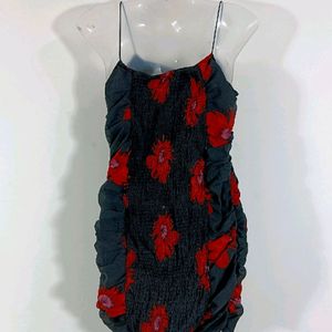 Ruched Bodycon Floral Dress