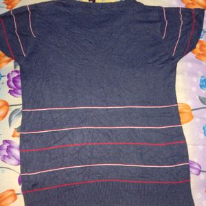 Women Blue Striped Jumper