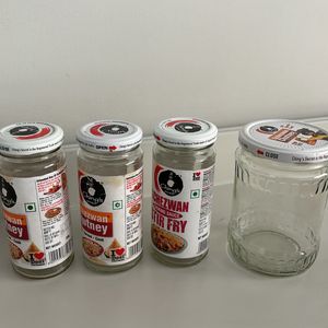 Set Of 4 Glass Jars