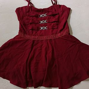 Maroon Dark Like Coffee Colour Crep Top