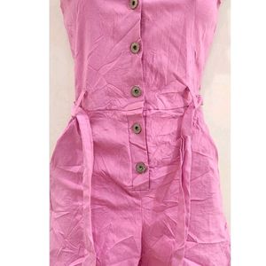 🎀 pink Denim Jumpsuit For Womens.🎀🌹