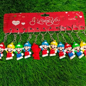 Set Of 12 Super Mario Keychains