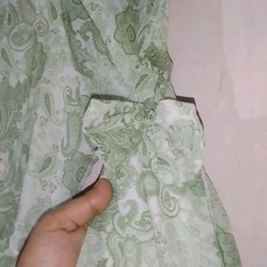 Green And White Frock