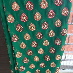 Deep Emarald Green Georgette Saree