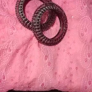 Pink Embroidery Heavy Kurti