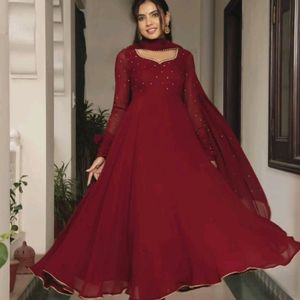 Heavy Flared Anarkali Maxi Dress