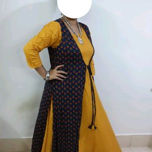 Women's Maxi Dress With Jacket (Vishudh )