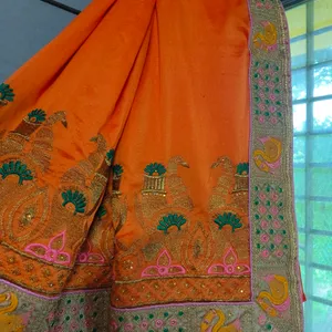 Beutiful Embroidery Work Saree